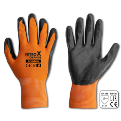 Рукавички захисні NITROX ORANGE нітрил, розмір 10, RWNO10