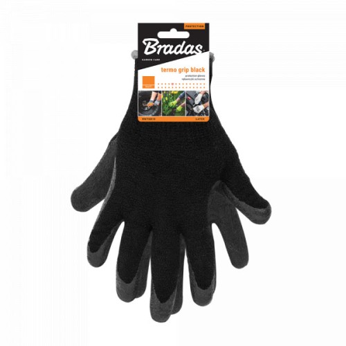 Рукавички захисні латексні, TERMO GRIP BLACK, розмір 8, RWTGB8