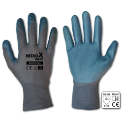 Рукавички захисні NITROX GRAY нітрил, розмір 8, RWNGY8
