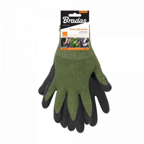 Рукавички захисні латексні, TERMO GRIP GREEN, розмір 10, RWTGG10