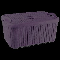 Корзина с крышкой Flexi 10 л тёмно-фиолетовая