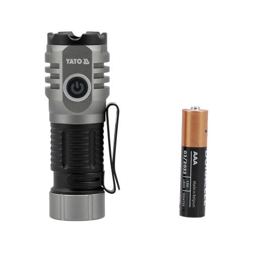 Фонарь ручной диодный YATO от аккумул. Li-PO 3,7 В 0.7 АГод, 10Вт, 7 реж-1000/600/300/50 Lm [24]