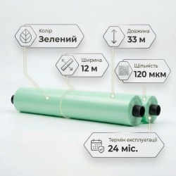 Теплична плівка 120 (12x 33) тришарова 24 місяці Планета пластик