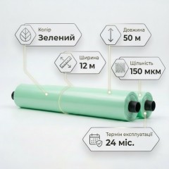 Теплична плівка 120 (12x 50) тришарова 24 місяці Планета пластик