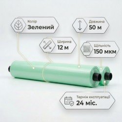 Теплична плівка 120 (12x 50) тришарова 24 місяці Планета пластик