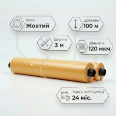 Тепличная пленка 120мкм (3м x 100мп) Планета пластик 24 месяца