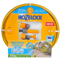 Шланг для полива HoZelock Tricoflex Ultraflex 1/2" - 20 м и комплект из 4 коннекторов