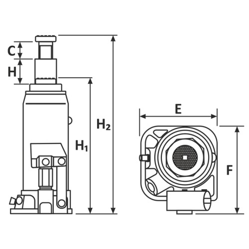 Домкрат гидравлический бутылочный SIGMA 5 т H 210-420 мм