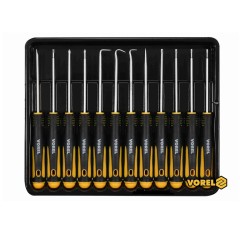 Набор прецизионных отверток и крючков VOREL 160 мм SL PH TORX Cr-V 12 шт