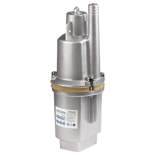 Насос вибрационный WETRON WVM60 0.25кВт H 75м Q 18л/мин Ø100мм 10м кабеля верхний вход