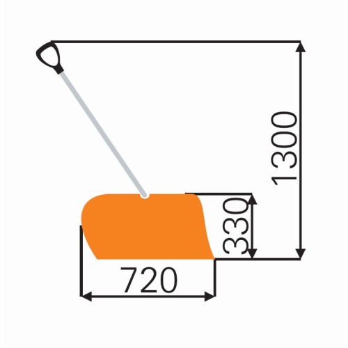 Лопата-ковш для снега Form-plastic Shark 72х130 см, ковш пластик, ручка алюминий