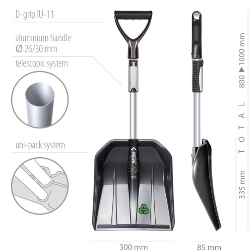 Лопата телескопическая Prosperplast 30*80/100 см, ковш пластик, ручка алюминий