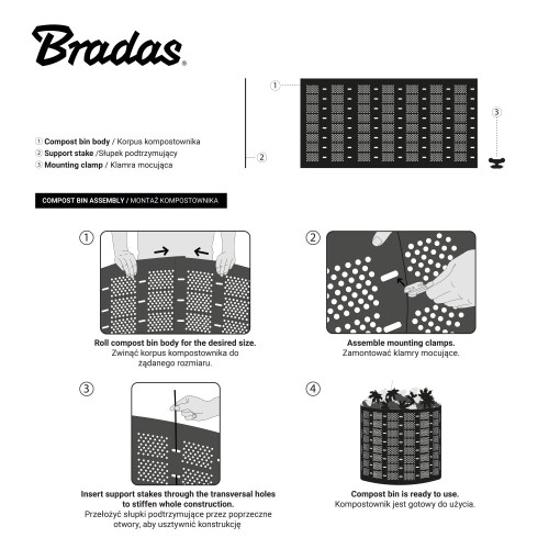 Садовый компостер Bradas 800 л., Ø 105 см, TQ-K09105BOX