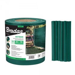 Стрічка для паркану 19см-35м + затискачі 20шт 450г/м² зелена Bradas TOB4501935GRL Стрічка для паркану 19см-35м + затискачі 20шт 450г/м² зелена Bradas TOB4501935GRL