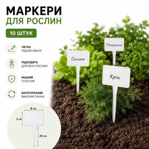 Маркер для растений Agreen 20см на 8х5см - 10шт