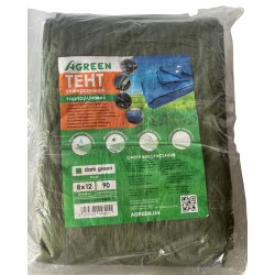 Тент тарпаулін Agreen 90 г/м.кв. розмір 8 х 12м темно-зелений