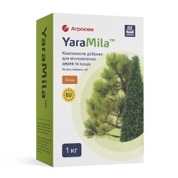 Удобрение для вечнозеленых деревьев, кустов осень NPK 7-20-28 YaraMila 1 кг
