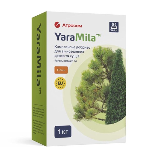 Удобрение для вечнозеленых деревьев, кустов осень YaraMila 1 кг