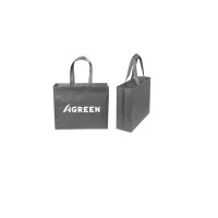 Экосумка серая из спанбонда Agreen 385х320х120 мм