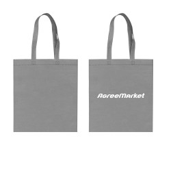 Екосумка сіра з спанбонду Agreemarket 400х400х100 мм