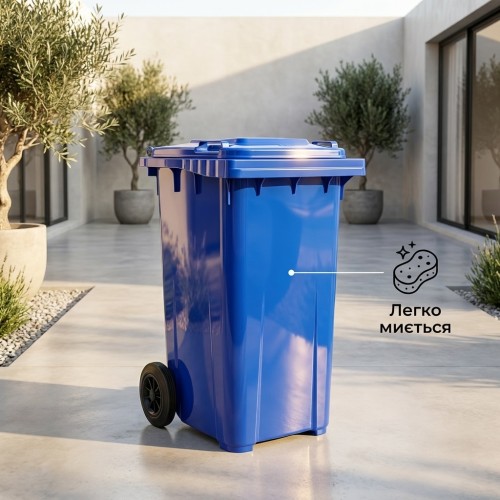 Бак для сміття Алеана 120 л на колесах з ручкою синій