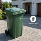 Бак для мусора Алеана 120 л на колесах с ручкой зеленый