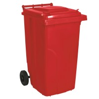 Бак для мусора Алеана 240 л на колесах с ручкой красный