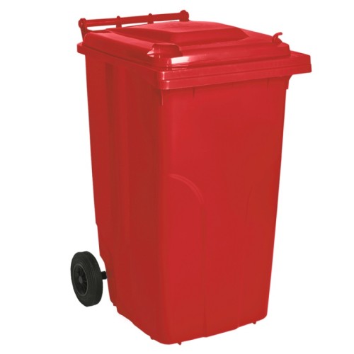 Бак для мусора Алеана 240 л на колесах с ручкой красный