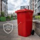 Бак для мусора Алеана 240 л на колесах с ручкой красный