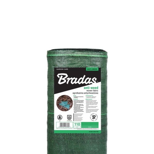 Агроткань Bradas зеленая мульчирующая плотность 110 г. м. кв. 0.6х100 м.
