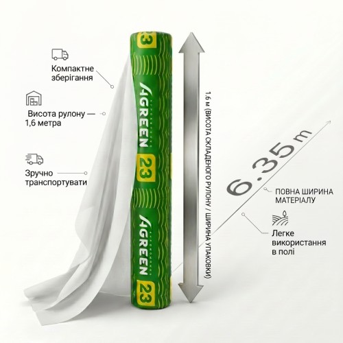 Агроволокно белое Agreen плотность 23 (6,35х100)