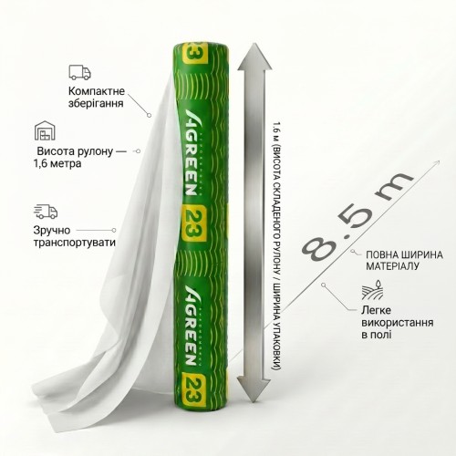 Агроволокно белое Agreen плотность 23 (8,5х100)