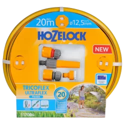 Шланг для поливу HoZelock Tricoflex Ultraflex 1/2" - 20 м та комплект з 4 конекторів