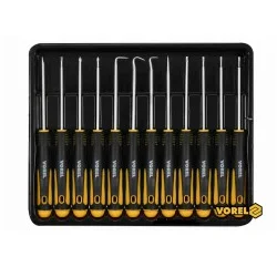 Набор прецизионных отверток и крючков VOREL 160 мм SL PH TORX Cr-V 12 шт