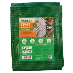 Тент Agreen 90 г/м² армированный размер 5 х 6м зеленый